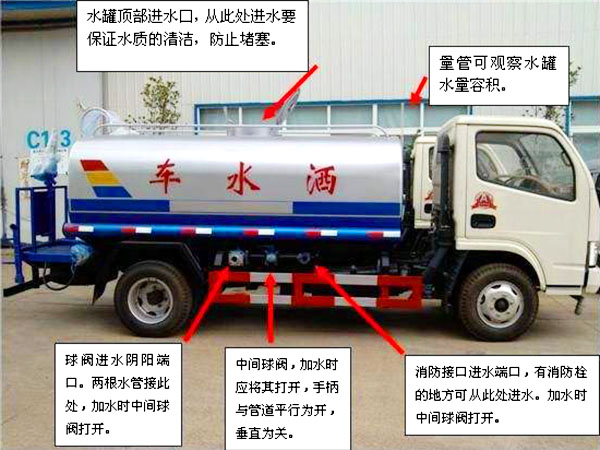 國六東風(fēng)天錦13方灑水車操作注意事項(xiàng)